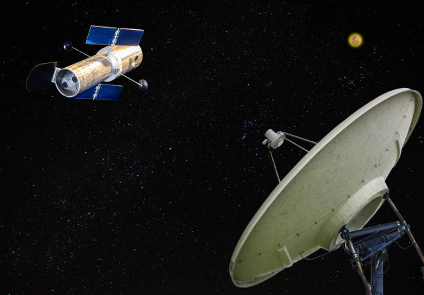 istock satellite dish receiver and satellite model in space with many shining star background ( concept idea technology communication ) 1300869543
