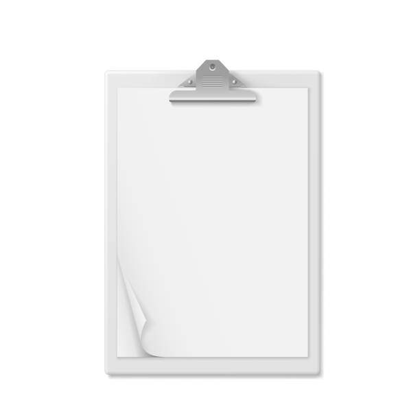 istock Realistic clipboard folder with blank white sheet of paper, 3d mockup isolated 1300874531