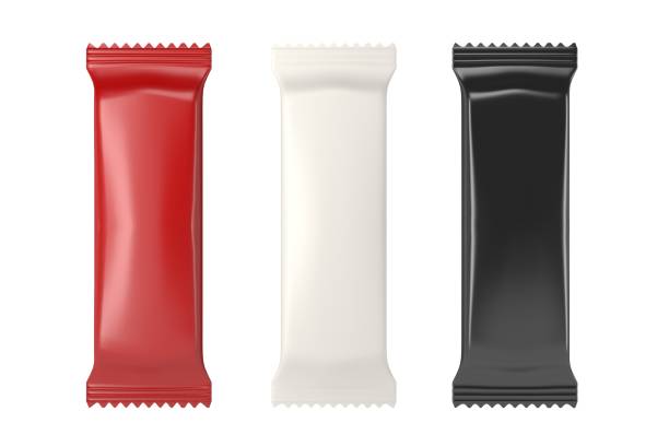 istock chocolate bar blank mockup of flow pack 1300877459