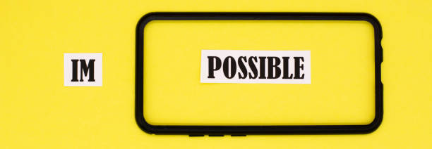 istock Impossible to Possible words letter. Motivational inspirational business quotes concept 1300880498