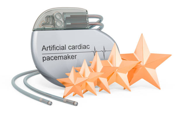 istock Customer rating of artificial cardiac pacemaker. 3D rendering isolated on white background 1300883140