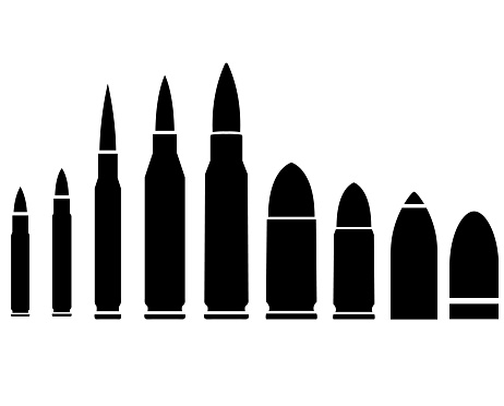 Bullet set icon, logo isolated on white background
