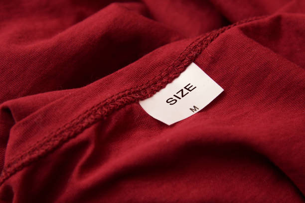 White sticker label size on the t-shirt clothes