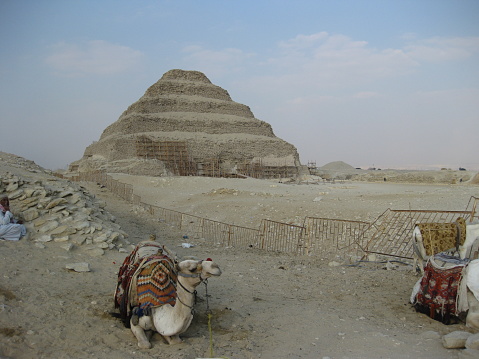 The Great Pyramid of Giza (also known as the Pyramid of Khufu or the Pyramid of Cheops) is the oldest and largest of the three pyramids in the Giza pyramid complex
