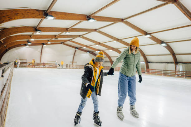 istock Learning how to ice-skate with my mom 1300886945