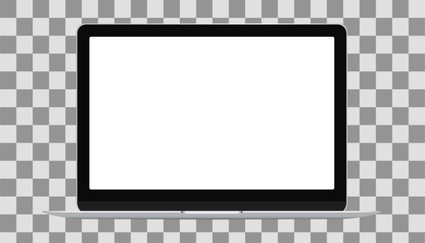 Mockup.Modern laptop mockup front view, isolated on transparent background. Mockup.Modern laptop mockup front view, isolated on transparent background.Vector. raincoat stock illustrations