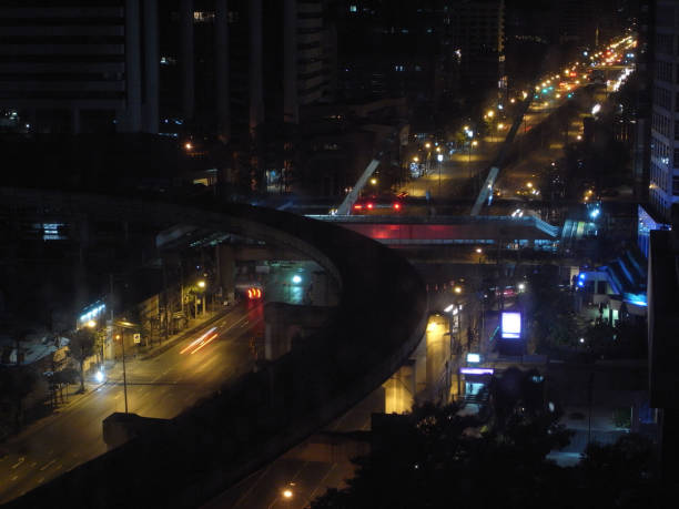 istock Crossover bridge over Sathron Street in Bangkok under construction 1300903245