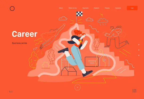 Vector illustration of Business topics - career, web template