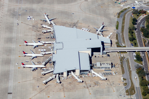 Aerial view of Tampa International Airport Tampa Florida photograph taken Feb 2021