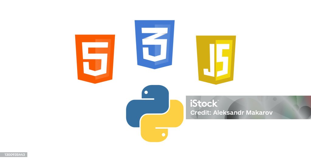 Html5 Css3 Javascript Pytjon Icône Sur Fond Blanc Vecteurs libres de ...