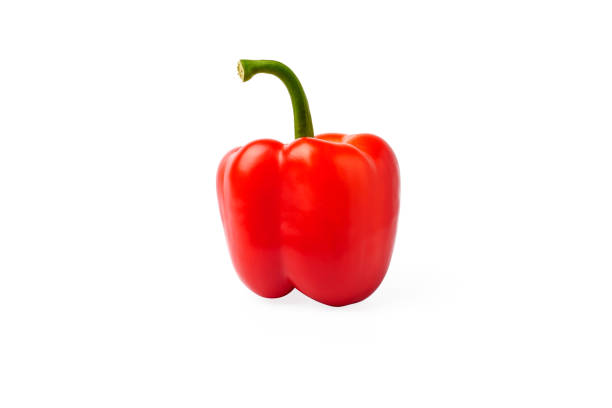 istock Fresh red bell pepper isolated on white . 1300941225