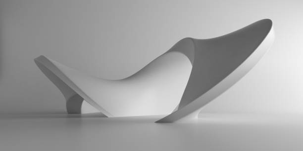 istock Abstract of concrete space, Futuristic architecture, Twisted sculpture. 3d rendering. 1300951685