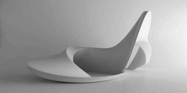 istock Abstract of concrete space, Futuristic architecture, Twisted sculpture. 3d rendering. 1300951693