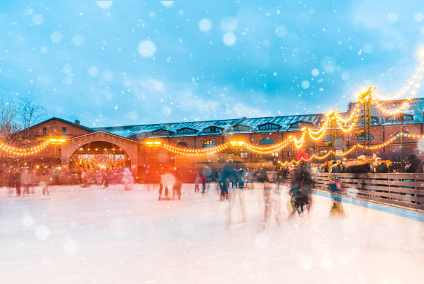 istock Ice Skating at night, long exposure. 1300953399