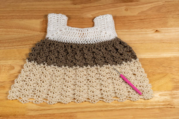 istock Crochet piece made of wool and knitted by hand 1300954207