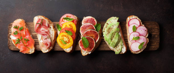 istock Brushetta or traditional spanish tapas 1300957872