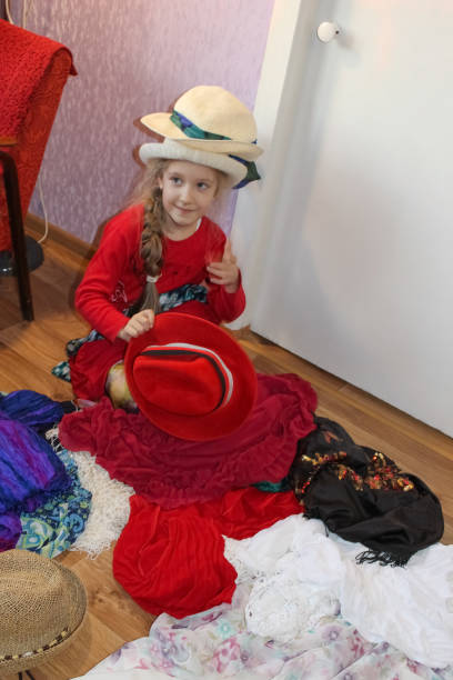 istock Pretty little girl in summer hat 1300959333
