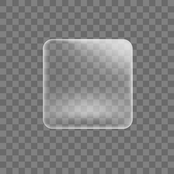 Transparent glued square sticker mock up isolated on transparent background. Blank adhesive paper or plastic sticker label. Template label tag close up. 3d realistic vector icon Transparent glued square sticker mock up isolated on transparent background. Blank adhesive paper or plastic sticker label. Template label tag close up. 3d realistic vector icon. glass textures stock illustrations