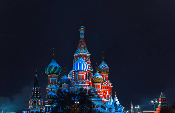 istock St Basil's Cathedral in Moscow. Night on Red Square under the stars 1300966089
