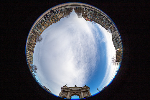 One of the most famous cemeteries in all of Italy. Circular fisheye view