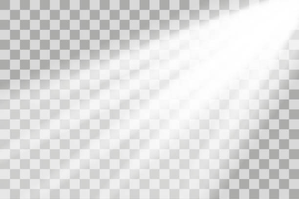 Sun light rays shine vector illustration. Sunlight glare png flare effect Shining sun glare rays, lens flare vector illustration. Sunlight glowing png effect. White beam sunrays sky background beam of light png stock illustrations