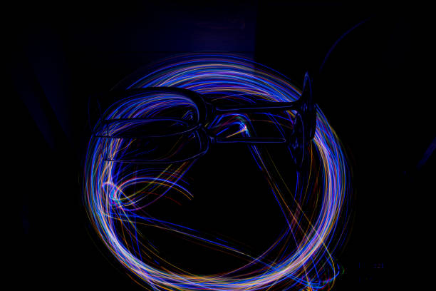 istock Lightpainting with small lights on a mirror 1300967855
