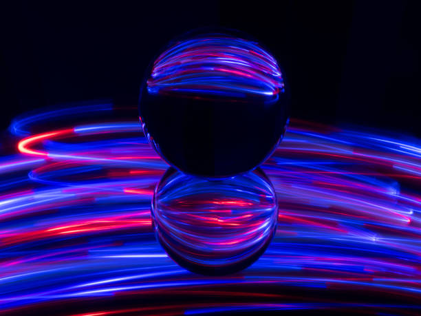 istock Lightpainting with small lights on a mirror 1300967957