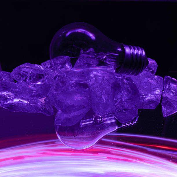 istock Lightpainting with small lights on a mirror 1300967999