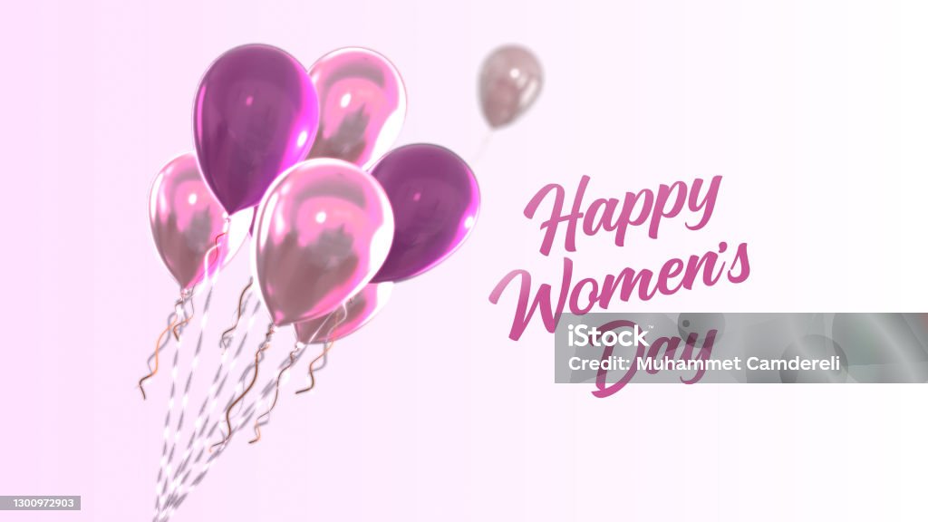 4K Happy Women's Day Background 8 March, Background Female Symbol Stock Photo