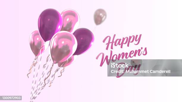 4k Happy Womens Day Background Stock Photo - Download Image Now - Female Symbol, Three Dimensional, 4K Resolution