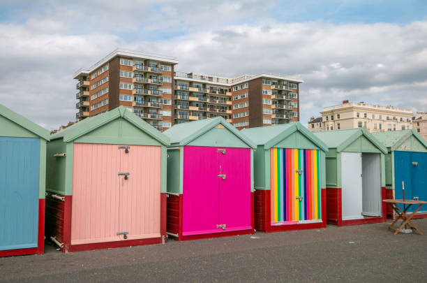 istock Hove Beach Huts in Brighton & Hove, England 1300975311