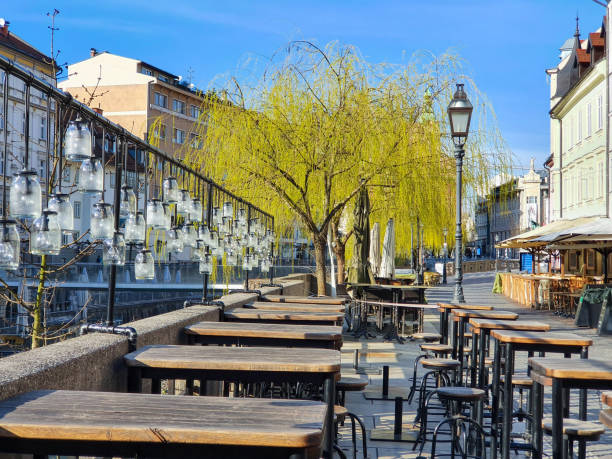 istock CLOSE UP: Quarantine leaves tourist old town empty and restaurants closed. 1300976470