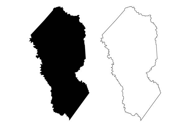 calhoun county, stan wirginia zachodnia (hrabstwo usa, stany zjednoczone ameryki, usa, usa, usa) mapa wektor ilustracji, bazgroły szkic calhoun mapa - west virginia map topography topographic map stock illustrations