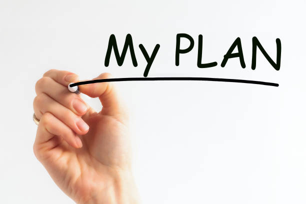 istock Hand writing inscription MY PLAN with marker, concept, stock image 1300982734