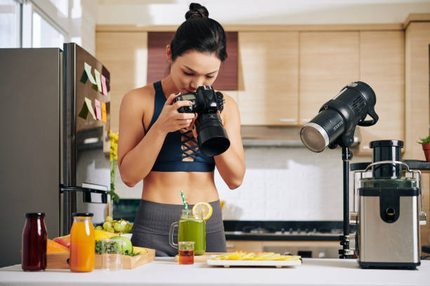 istock Food blogger taking photos 1300989692