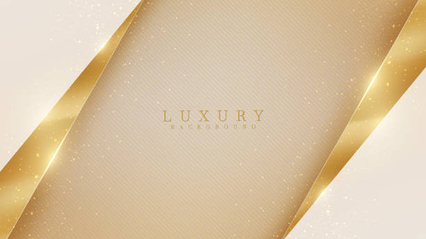 Abstract yellow luxury background with golden line , Realistic paper cut style 3d. Abstract yellow luxury background with golden line , Realistic paper cut style 3d. vector illustration. gold layer stock illustrations