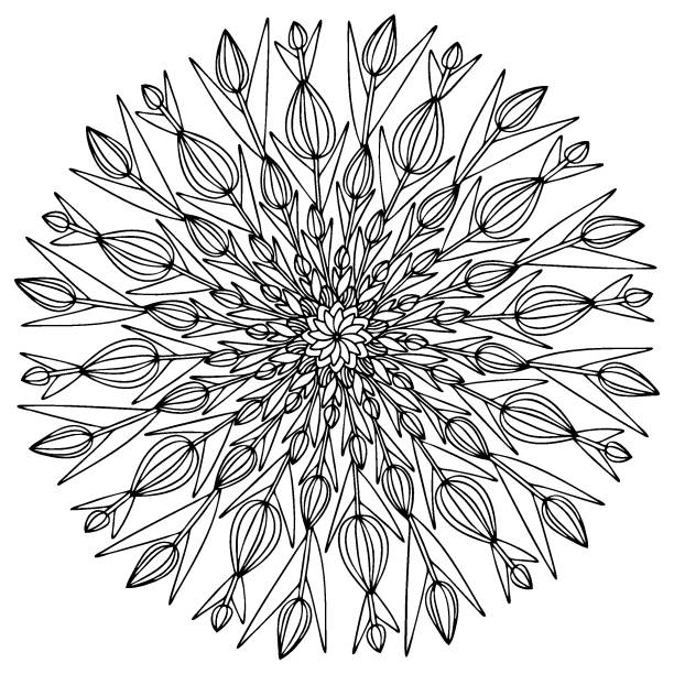 ilustrações, clipart, desenhos animados e ícones de botões de tulipas fofas primavera mandala colorido vetor de página - white background bouquet beautiful studio shot