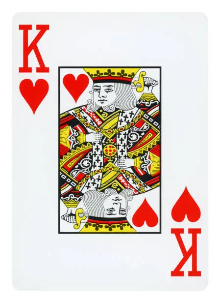 Photo of King Of Hearts playing card - Isolated