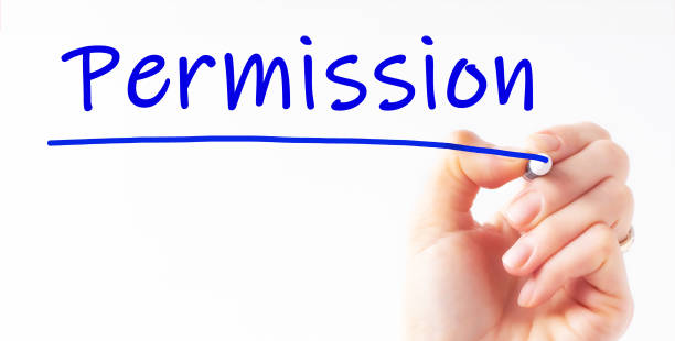 istock Hand writing inscription permission with marker, concept, stock image 1300993684