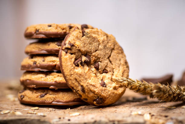 Homemade chocolate chip cookies table