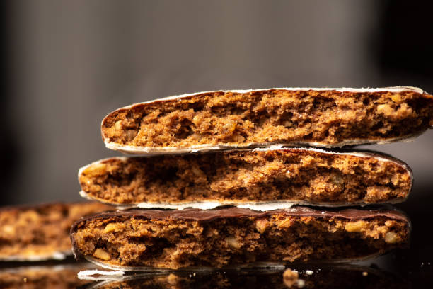 istock Homemade chocolate covered cookies with nuts 1300996220