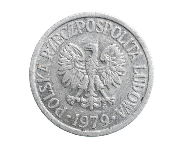istock Polish ten groszy coin on a white isolated background 1300998764