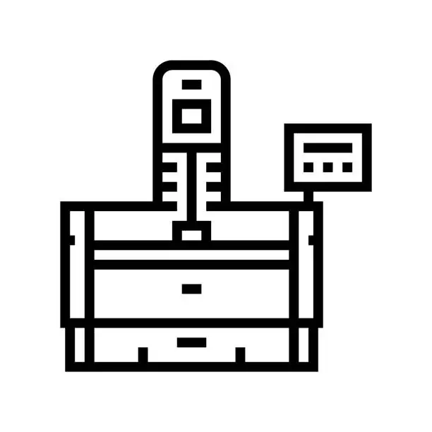 Vector illustration of honing machine line icon vector illustration