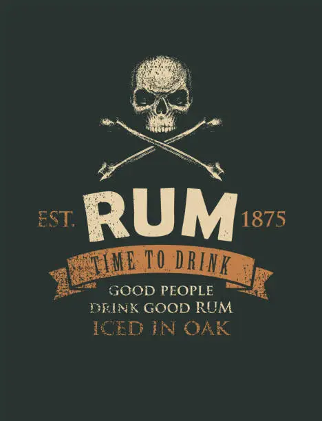 Vector illustration of retro vector banner on the theme of good Rum