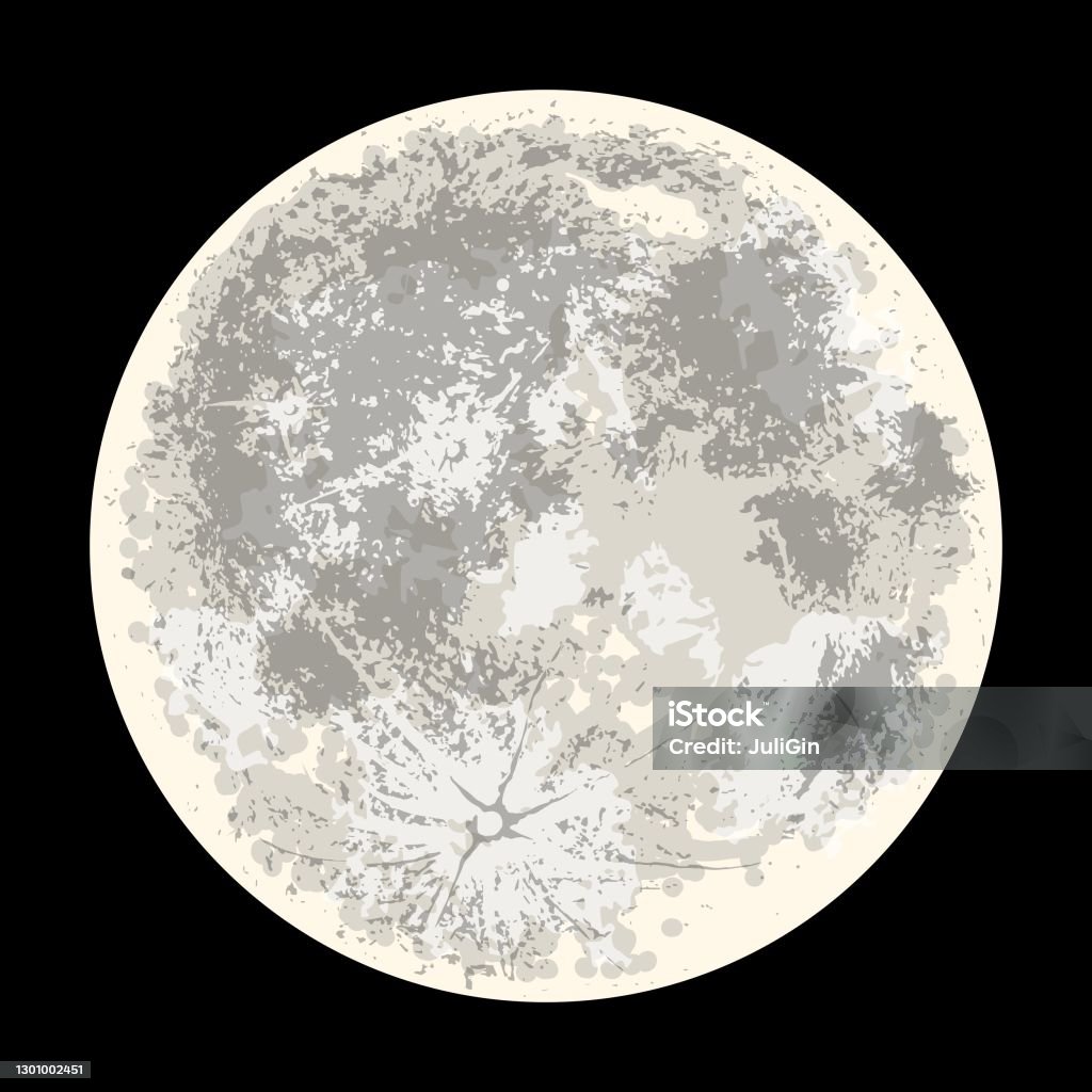 Full Moon Visual Realistic Full Moon Vector Illustration Stock Illustration - Download ...