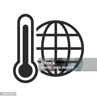 istock Global warming icon. High temperature. 1301012540