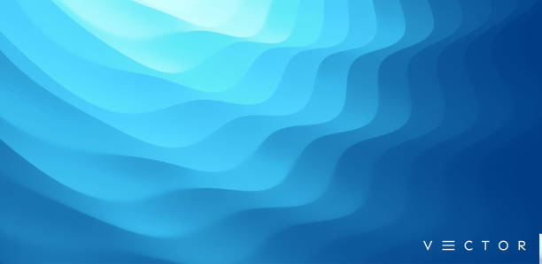 3d welligen hintergrund mit ripple-effekt. vektor-illustration für design. - water stock-grafiken, -clipart, -cartoons und -symbole
