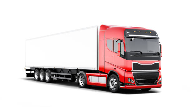 istock semi-truck with trailer 1301016299