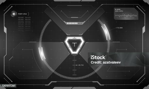 Control Panel Vr Vr Hud Futuristic Interface Cyberpunk Control Panel Screen Black Design ...
