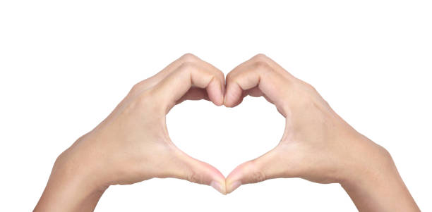 istock Hands making sign Heart isolated. Beautiful hands  with copy space 1301017379